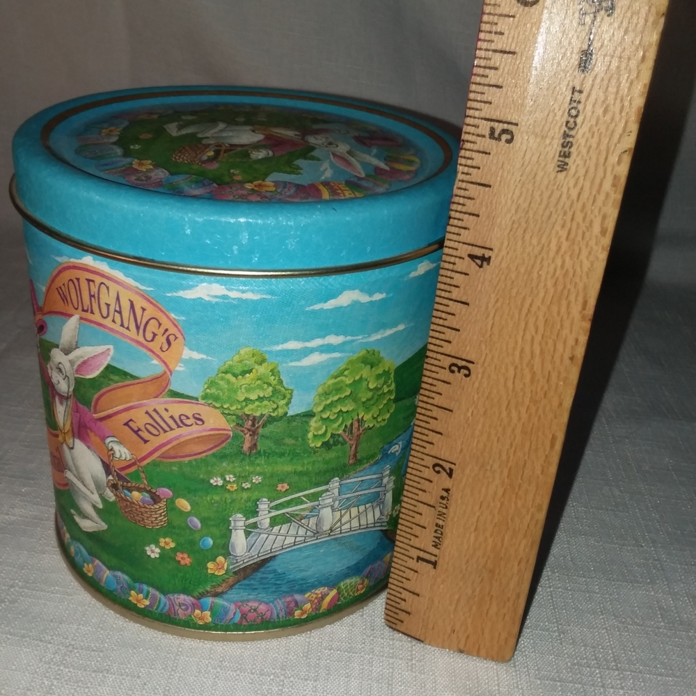 Wolfgang's Cottontail Follies Candy Tin Bunny Rabbit Easter Holiday 4.5" Empty - Picture 10 of 12